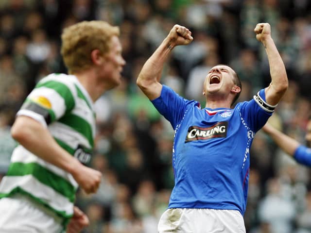 Former Rangers Captain Barry Ferguson (C) had an interesting routine for Celtic matches