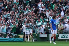 Celtic celebrated wildly when scoring against Rangers