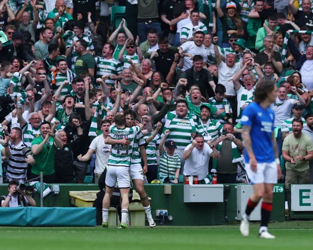 Celtic celebrated wildly when scoring against Rangers
