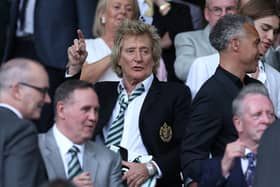 Rod Stewart, British rock and pop star looks on from the crowd