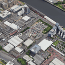 The aerial view of the site set to be turned into a mixed-use development on Elliot Street in Anderston