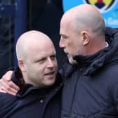 Rangers manager Philippe Clement is seen with Hearts boss Steven Naismith