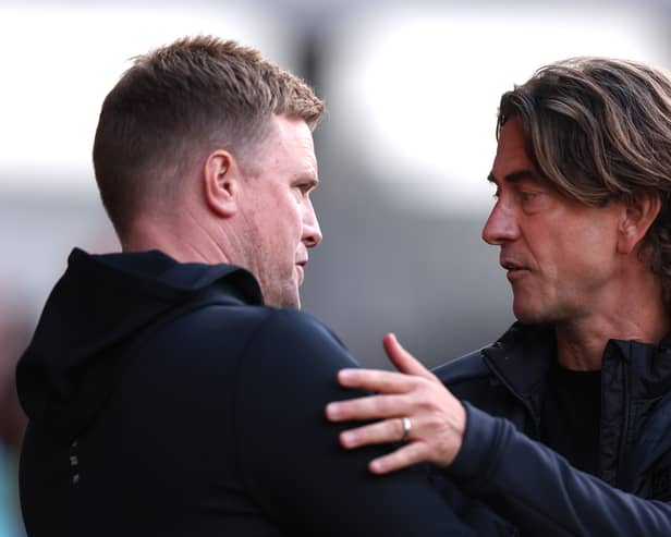 Brentford, managed by Thomas Frank, are said to be interested in the Celtic star but Eddie Howe’s Newcastle ‘have different priorities’ (Pic: Getty)