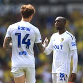 Joe Rodon and Glen Kamara of Leeds United in discussion