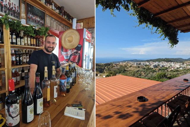 Wine tasting at Empona's View, Rhodes.
