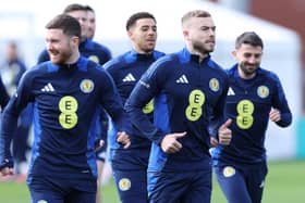 Ryan Porteous of Scotland is seen during a Scotland training session at Lesser Hampden 
