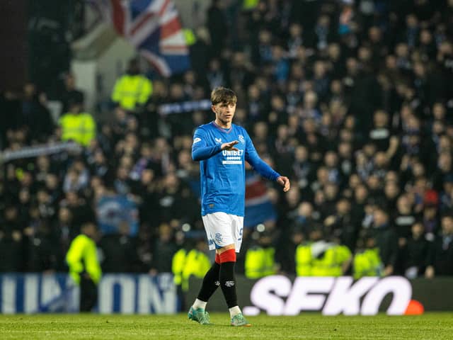 The midfielder has left Ibrox for now