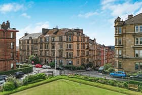 The front of the property in Partickhill at the top of Glasgow's famous Gardner Street. 