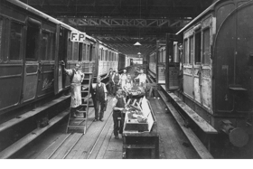 Men at work at Cowlairs Locomotive Works in Springburn