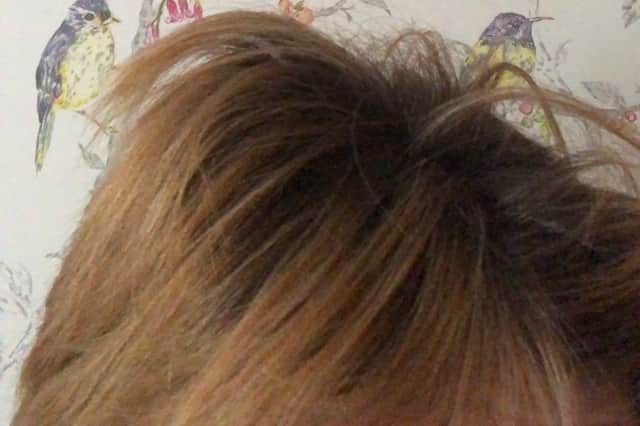 Natalie's hair after the whisk incident.