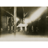 Another casualty is unloaded from the Stobhill Hospital train