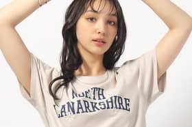 The North Lanarkshire T-shirt, accompanied by a flower decal