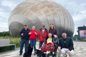 Andrew Blake (far right) with residents from Florence House