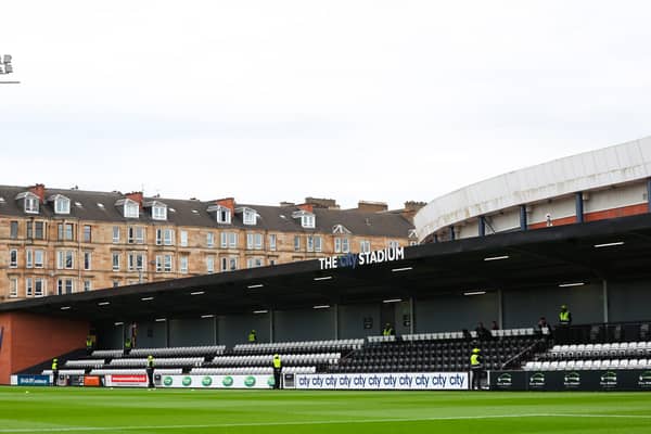  A general stadium view during a pre-season friendly match between Queen's Park and Celtic at the City Stadium