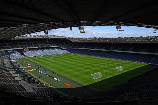 Scotland's home of rugby union prepares to host the pre-season friendly football match between Rangers and Manchester United