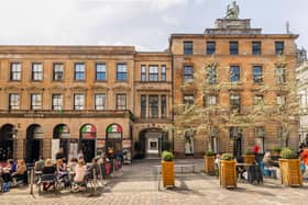 An external view of the property on John Street in Glasgow's Merchant City. 