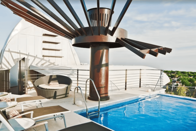Relax by the rooftop pool