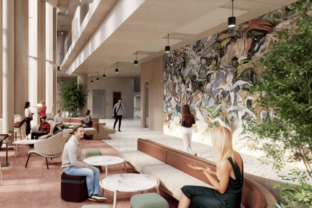 A visualisation of a collaboration space in the Keystone Building