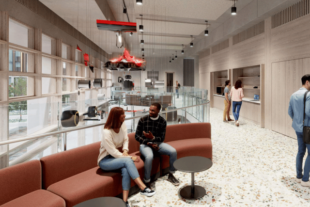 A rendering of the interior of the Keystone Building