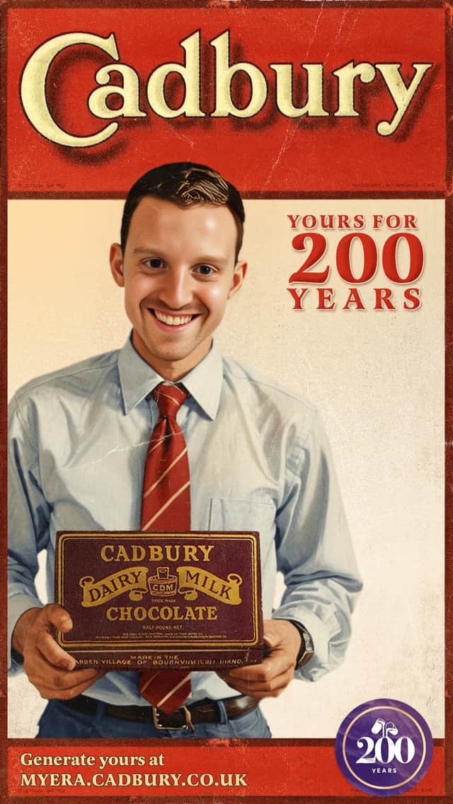 Cadbury My Era AI retro photo. Photo: Cadbury