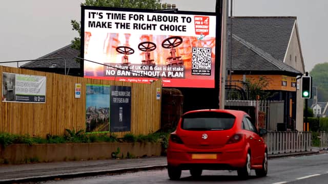 Unite's No Ban Without A Plan campaign message is being driven home up on roadside billboards in Scotland