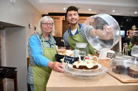Sean Batty in the Gavin’s Mill cafe with Julie Hall
