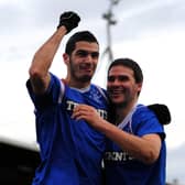 Former Rangers striker David Healy (R) has knocked back the Raith Rovers job
