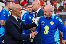 Scotland head coach Steve Clarke with Portugal head coach Roberto Martinez ahead of kick-off