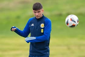 Barry Hepburn during a Scotland under 19 training session at Mar Hall,