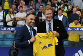 Ferrell poses alongside Leeds chairman Paraag Marathe