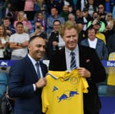 Ferrell poses alongside Leeds chairman Paraag Marathe