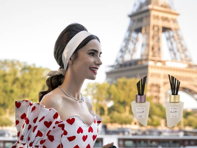 Aldi launches Emily in Paris inspired fragrances. Photo: Netflix/ Aldi