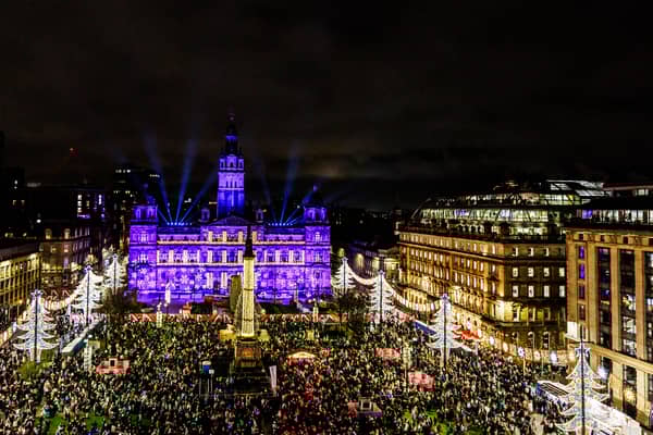 The Glasgow Christmas lights switch on at George Square, on November 19, 2023, in Glasgow, Scotland. (Photo by Ross Parker / SNS Group)