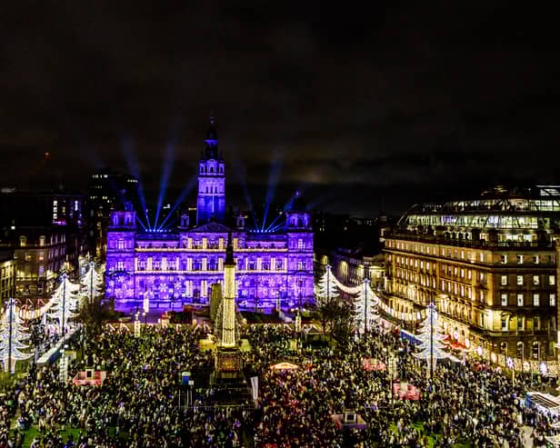 The Glasgow Christmas lights switch on at George Square, on November 19, 2023, in Glasgow, Scotland. (Photo by Ross Parker / SNS Group)