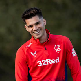 A smiling Ianis Hagi is pictured back in Rangers first-team training following a long-standing contract issue. (Photo by Craig Foy / SNS Group)
