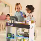 Aldi is launching its new wooden toy Specialbuys event featuring a checkout till, pictured