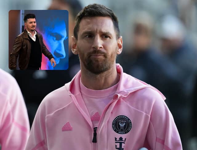 Rodrigo Messi (top left) with Lionel Messi. Photo: Getty Images
