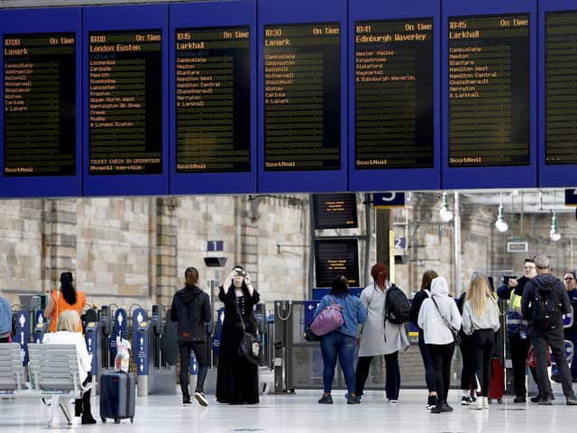 Passengers make their way through Glasgow Central station. Picture: Jeff J Mitchell/Getty Images