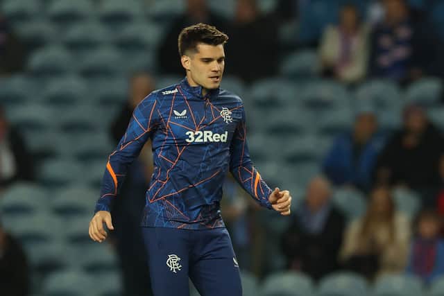 Ianis Hagi of Rangers was sent off against St Johnstone