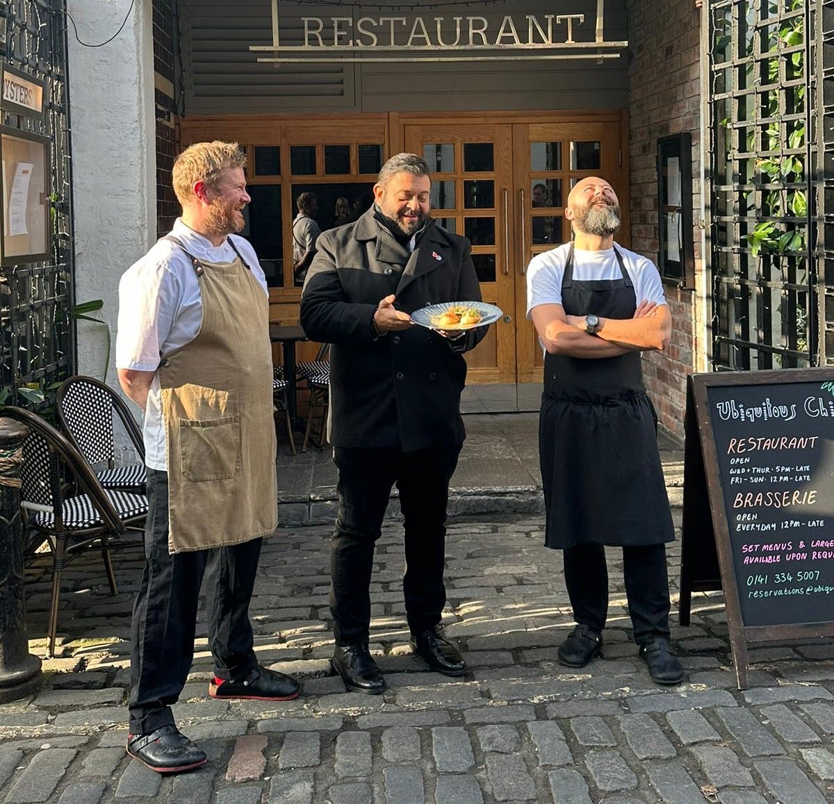 US TV presenter Adam Richman films at Ubiquitous Chip and Wetherspoons ...