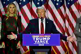 Donald Trump speaks during an election night event at the West Palm Beach Convention Centre in West Palm Beach, Florida, on 6 November (Photo: JIM WATSON/AFP via Getty Images)
