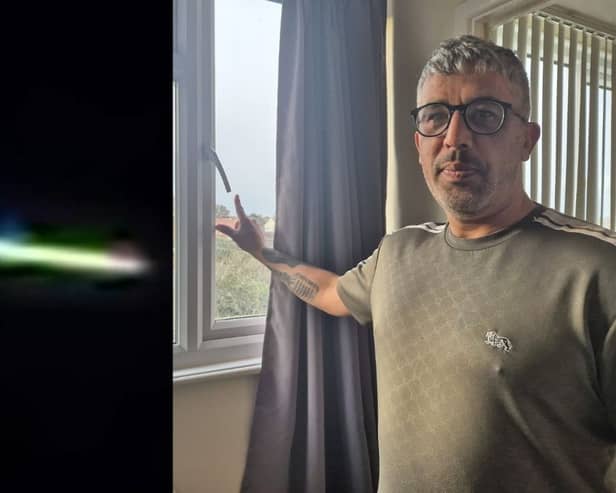 John Nicholls films 'UFO' from his bedroom window.