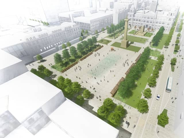 The works to George Square will refresh and redesign Glasgow's most important civic space. The finish and feel of the final design will create more space for people within George Square and provide better space for events and social interaction. This regeneration in the heart of the city in combination with  the wider Avenues programme and other key city centre projects collectively aim to promote economic growth;  improve air quality; introduce trees and planting to promote biodiversity; promote active travel and walking; and provide new sustainable drainage infrastructure highlighting the commitment to a sustainable city for everyone.
