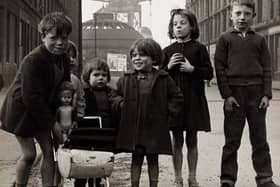 Kids of the McKenzie family, Plantation Street, Glasgow, 1965.