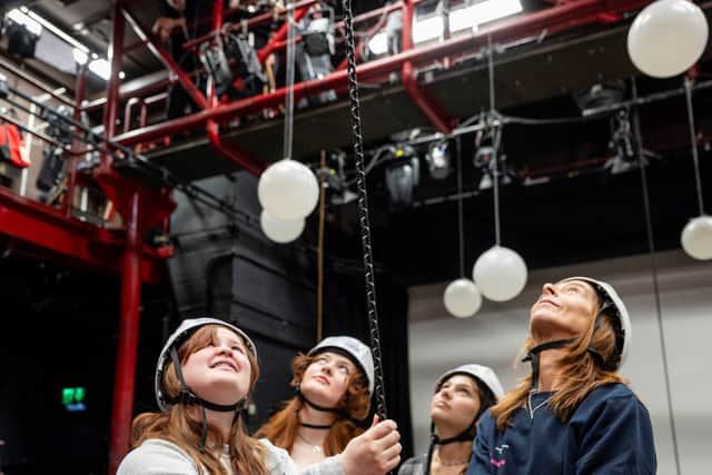 Kate Dickie works with students from the Junior Conservatoire of Drama, Production and Film at the Royal Conservatoire of Scotland in her new role as patron