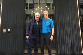 Ally McCoist has been pictured with fellow Rangers legend Richard Gough outside a plush Glasgow hotel