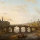 A painting titled Stockwell Bridge by Van Der Houten depicts a busy scene upon the River Clyde. It clearly depicts an island visible in the centre foreground of the painting, many of which were dotted across the city prior to our industrialisation.