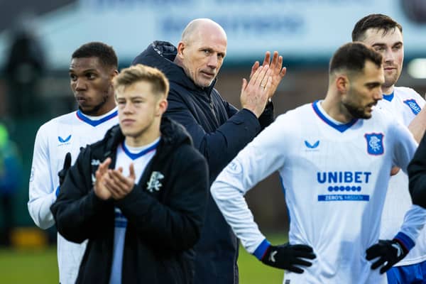 Rangers manager Philippe Clement applauds the travelling fans after the 3-0 win over Ross County in Dingwall. (Photo by Alan Harvey / SNS Group)
