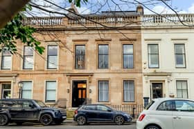 The front of the property on Somerset Place near Kelvingrove Park. 