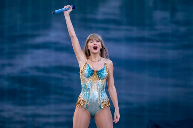 Taylor Swift on stage at Murrayfield